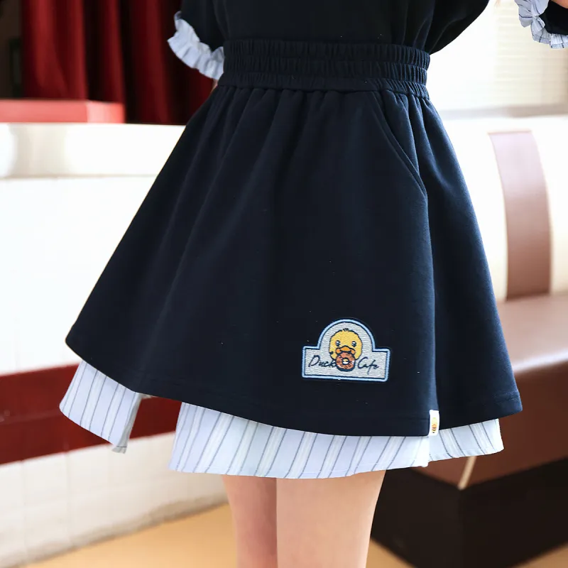 B.Duck Casual Short Skirts Women's Navy Blue-4
