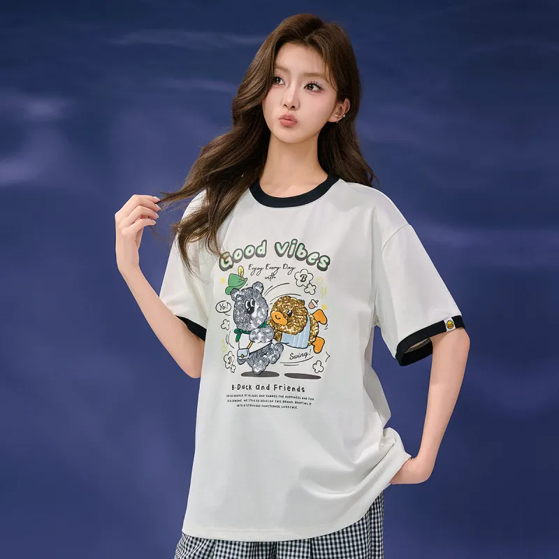B.Duck T Shirt Women's Creamy Apricot-3