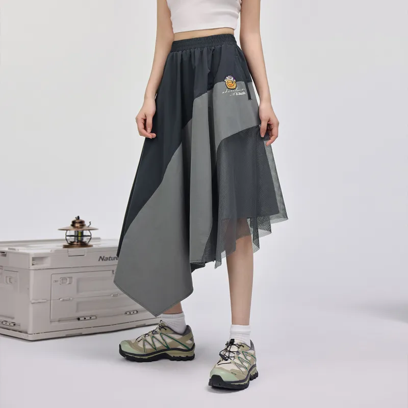 B.Duck Casual Long Skirt Women's Black Gray-2