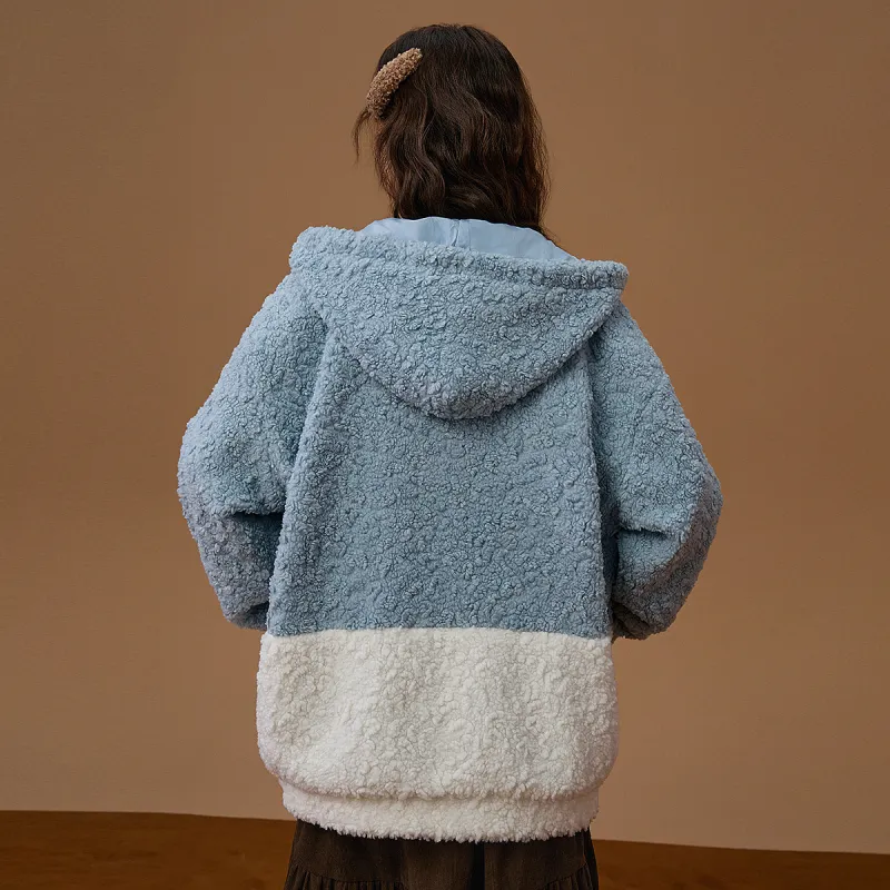 B.Duck Velvet feel Coat Women's Light Blue-2