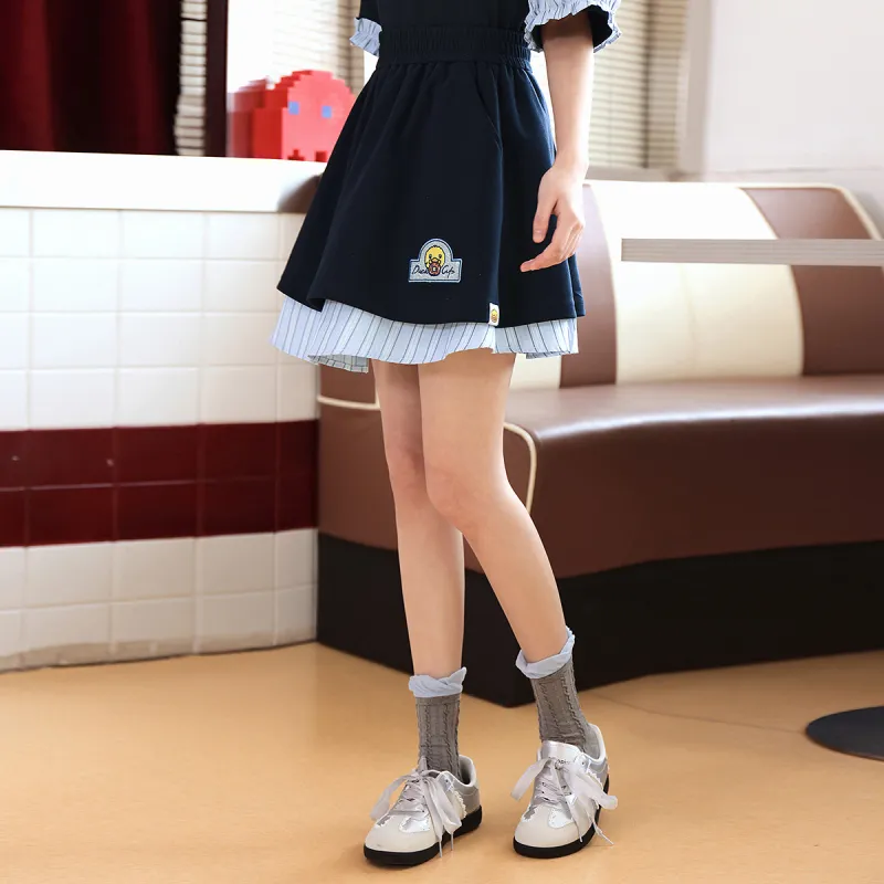 B.Duck Casual Short Skirts Women's Navy Blue-3