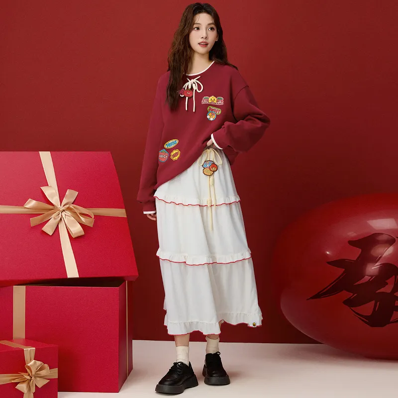 B.Duck Casual Long Skirts Women's Ecru-4