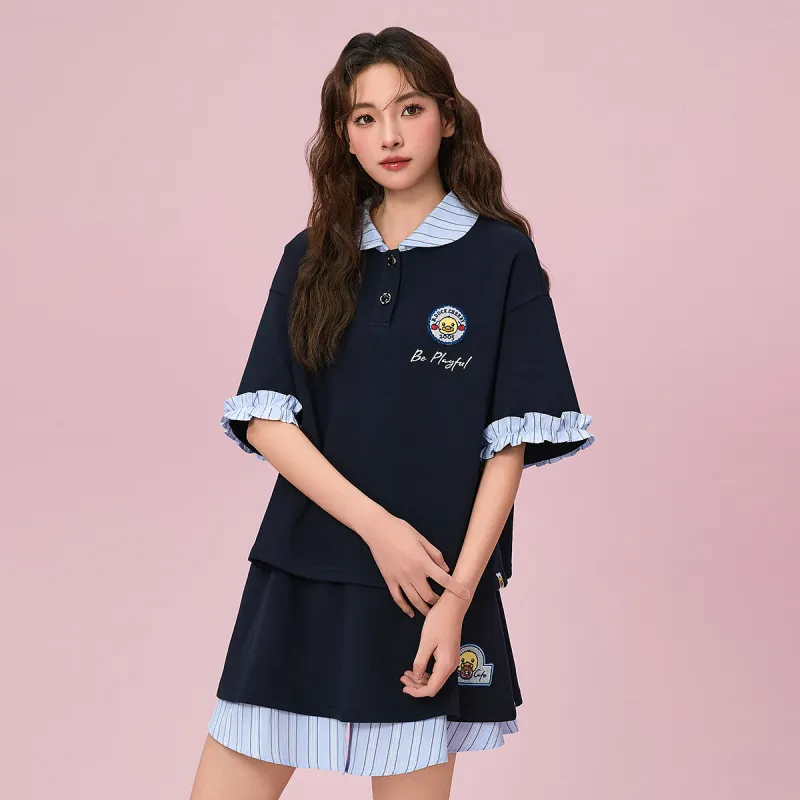 B.Duck Polo Shirt Women's Navy Blue-3