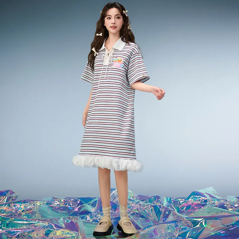 B.Duck Short Sleeved Dresses Women's Rainbow-4