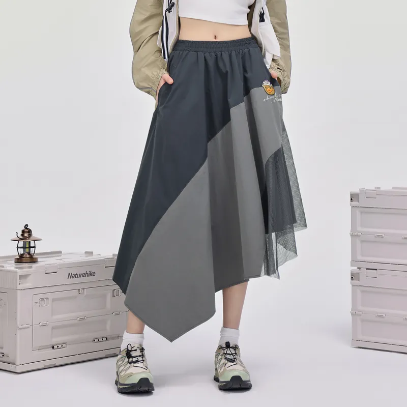 B.Duck Casual Long Skirt Women's Black Gray-4