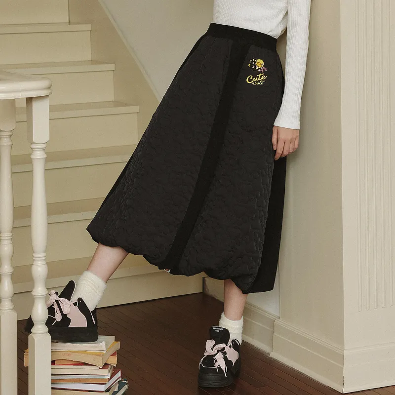 B.Duck Casual Long Skirts Women's Black-2