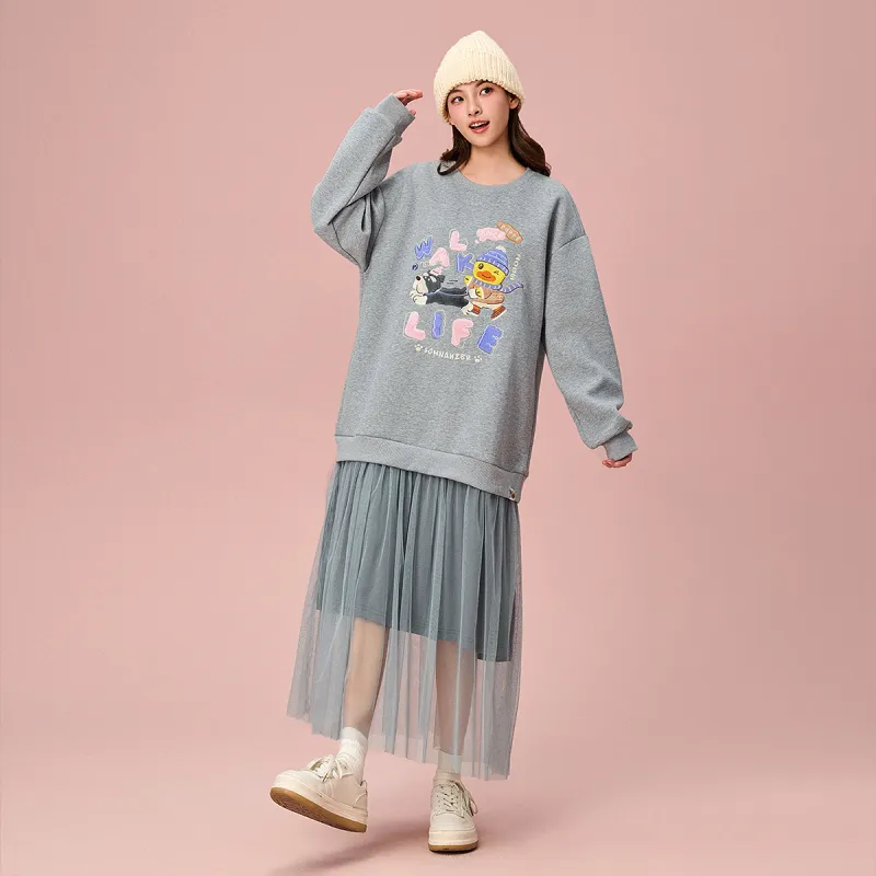 B.Duck Long Sleeved Dresses Women's Heather Gray-4