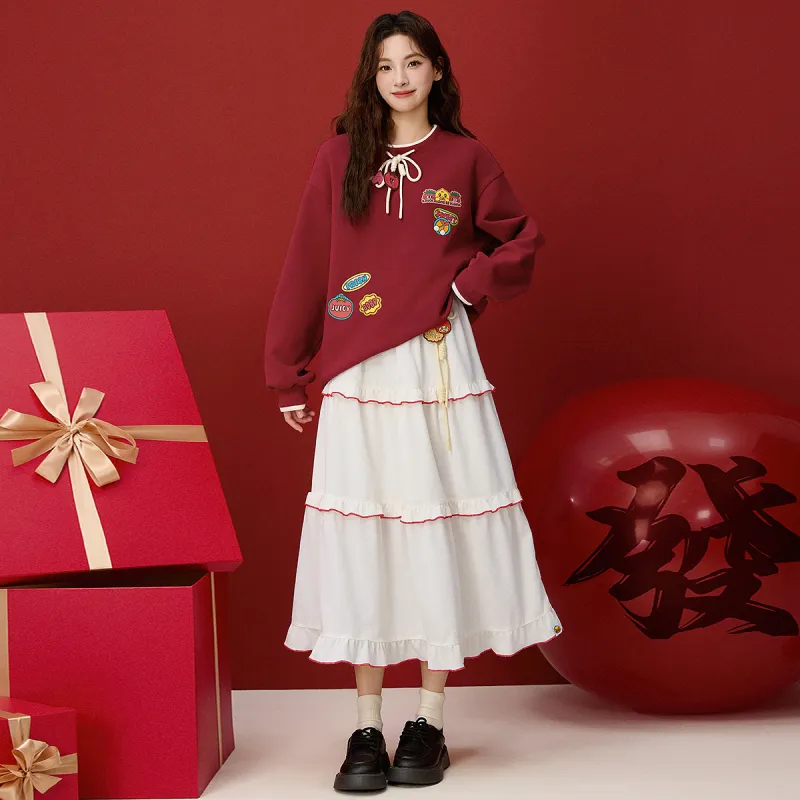 B.Duck Casual Long Skirts Women's Ecru-3