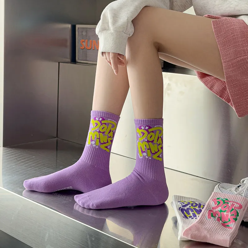 Caramella Mid Calf Socks Women's 5 Pack Mixed Color-4