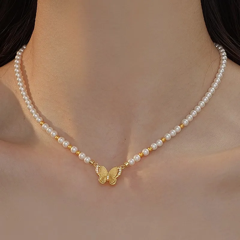 Lang Wind Faux Pearl Necklaces Women's-5