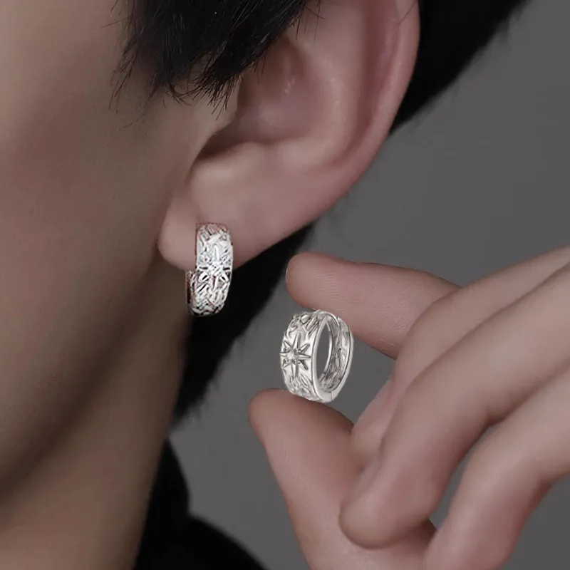 Lang Wind S925 Silver Earrings Unisex-7