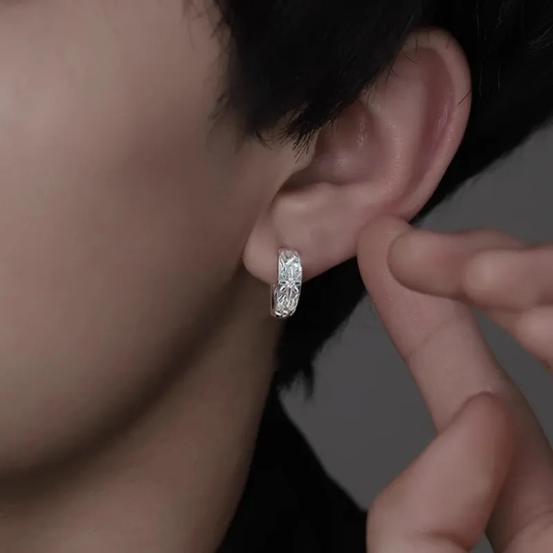Lang Wind S925 Silver Earrings Unisex-5