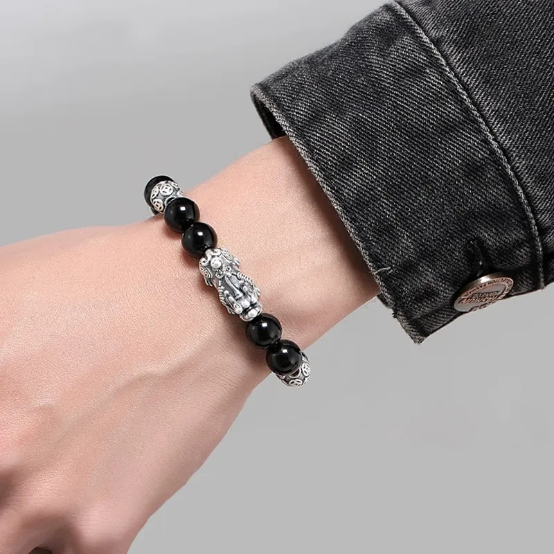 Lang Wind Obsidian Bracelets Unisex-1