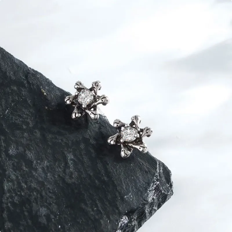 Lang Wind S925 Silver Stud Earrings Men's-3