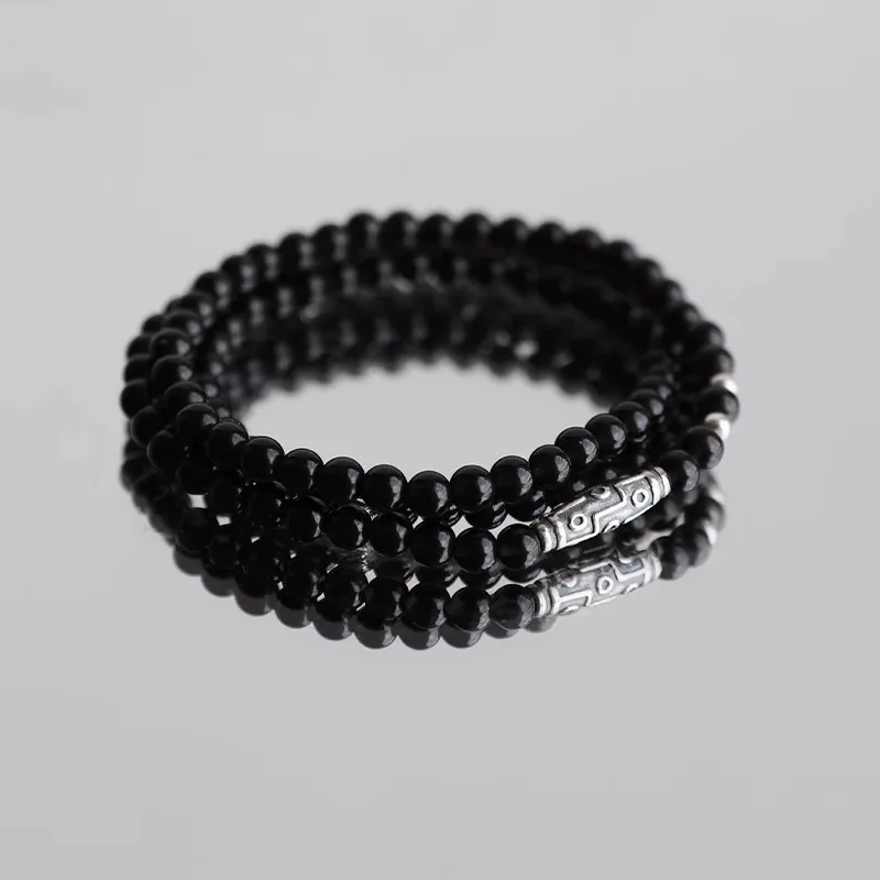 Lang Wind Natural Obsidian Bracelets Unisex-2