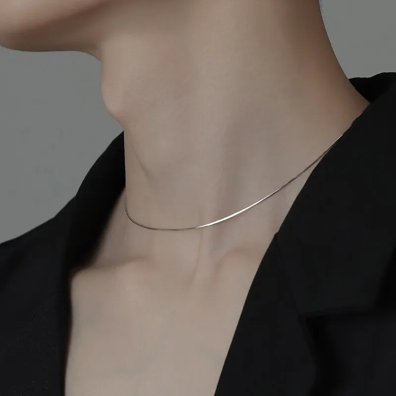 Lang Wind S925 Silver Necklaces Unisex-2