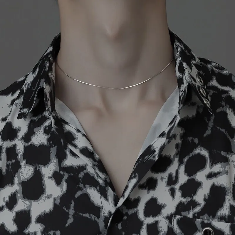 Lang Wind S925 Silver Necklaces Unisex-6