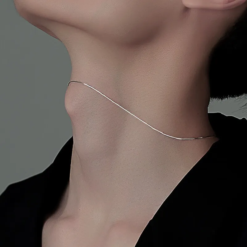 Lang Wind S925 Silver Necklaces Unisex-3