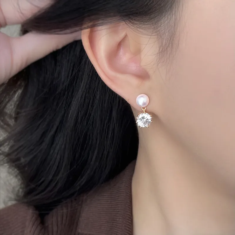 Lang Wind S925 Silver Stud Earrings Women's-2