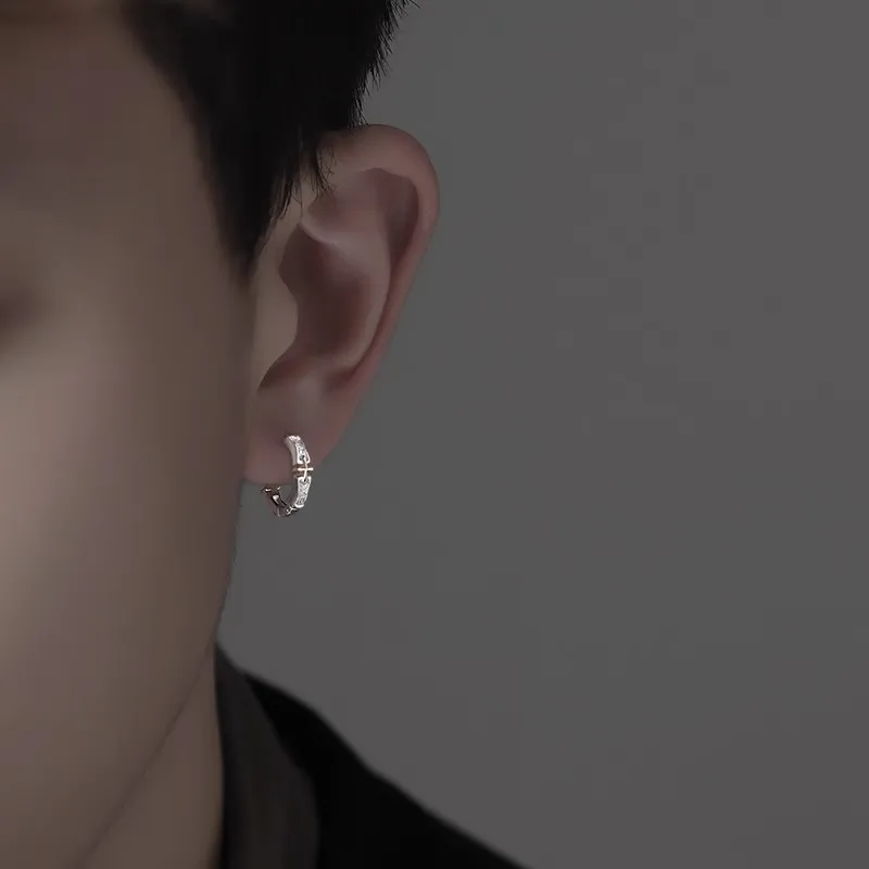 Lang Wind S925 Silver Ear Cuff Men's-1