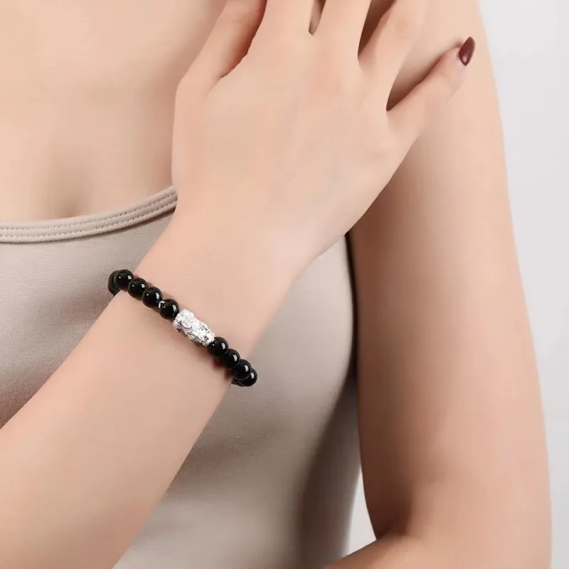Lang Wind Obsidian Jade Bracelets Unisex-4