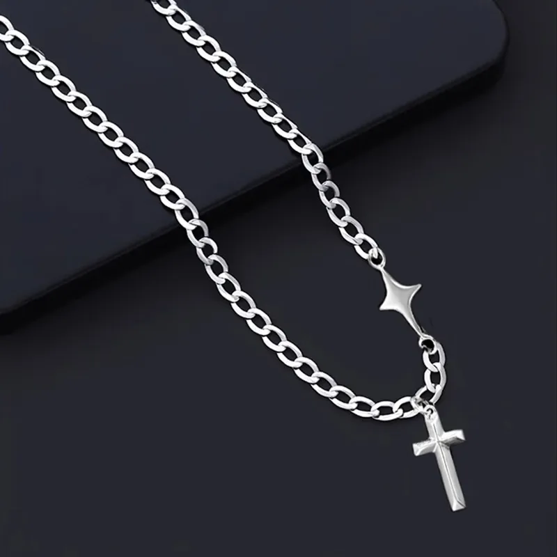 Lang Wind S925 Silver Necklaces Men's-5