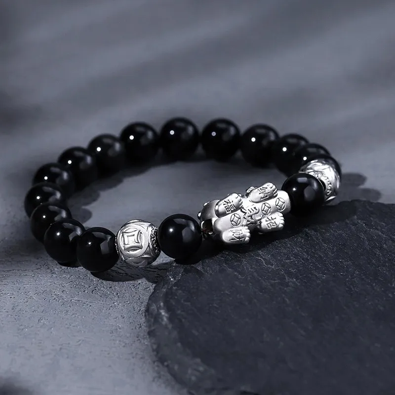 Lang Wind Obsidian Jade Bracelets Unisex-13