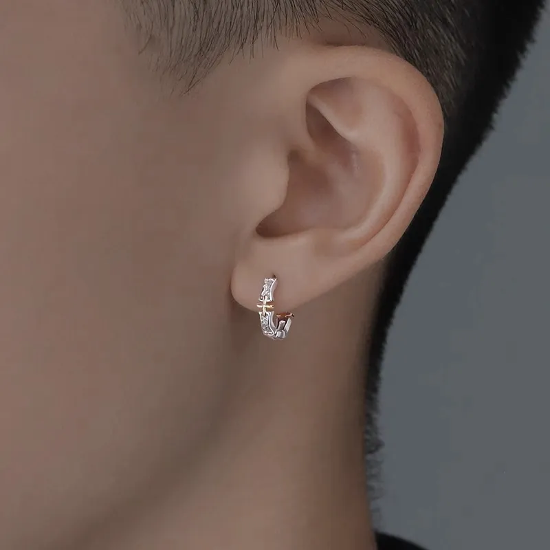 Lang Wind S925 Silver Ear Cuff Men's-7
