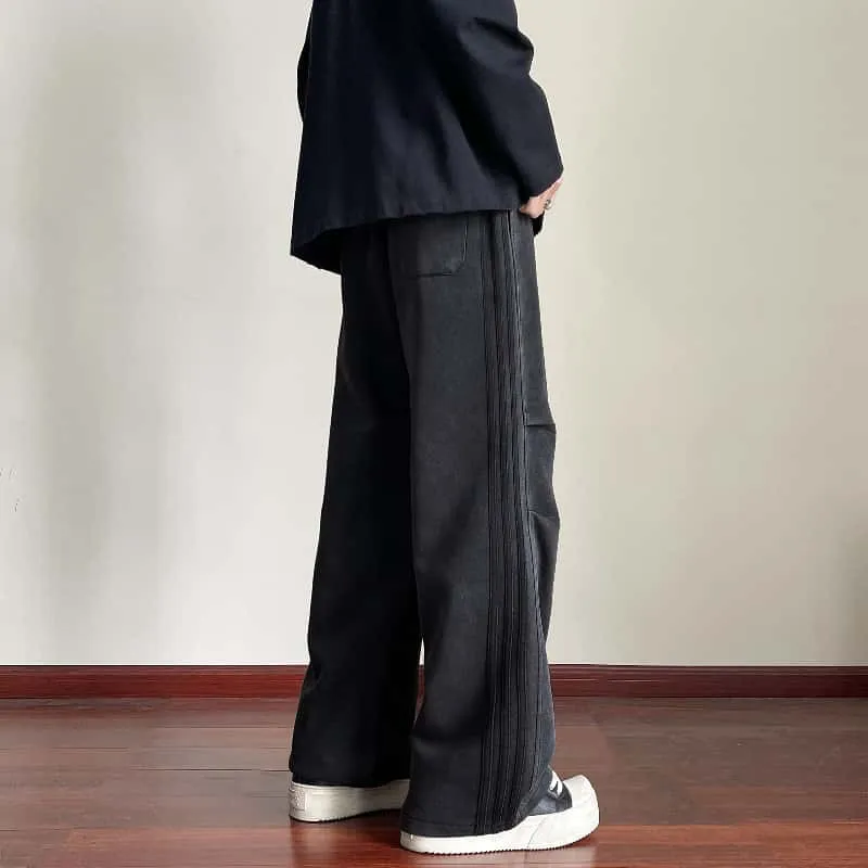 FAIRWHALE Knitted Sweatpants Unisex Washed Black-5
