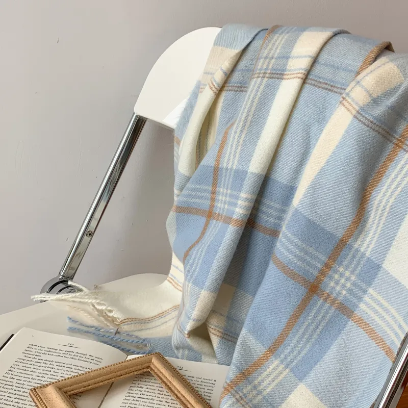 PLAN IN Knit Scarves Unisex-7