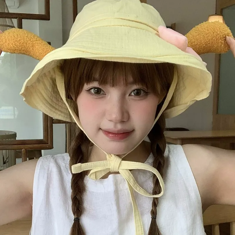 PLAN IN Cotton Sun Protection Hats Unisex-6