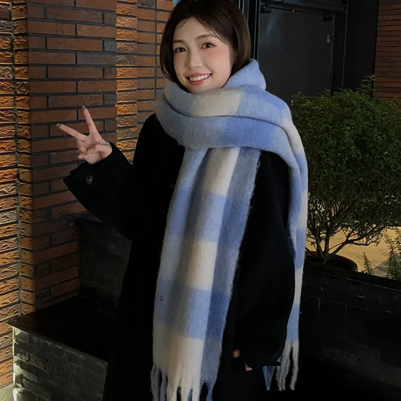 PLAN IN Knit Scarves Unisex-2