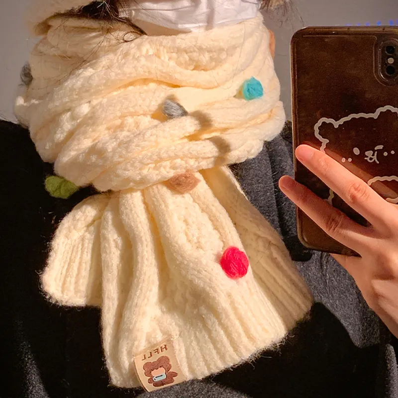 PLAN IN Knit Scarves Women's-4