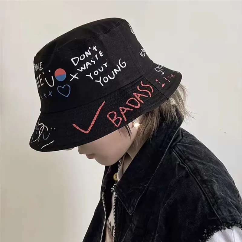 PLAN IN Cotton Bucket Hats Unisex-4