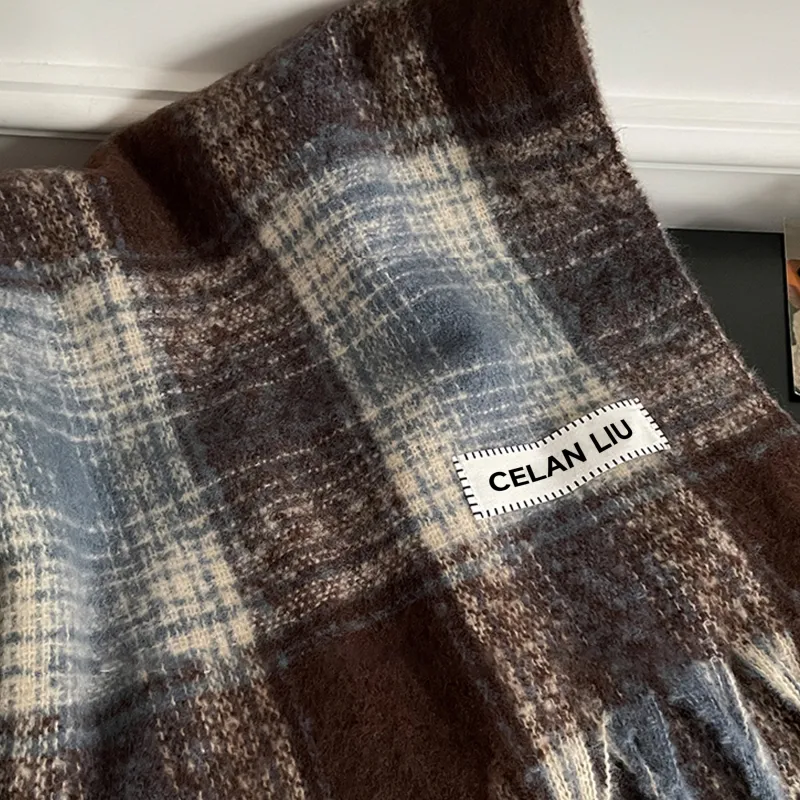 PLAN IN Polyester Knit Scarves Unisex-6