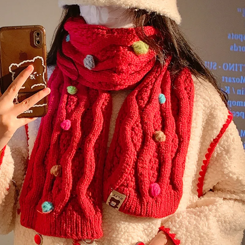 PLAN IN Knit Scarves Women's-11