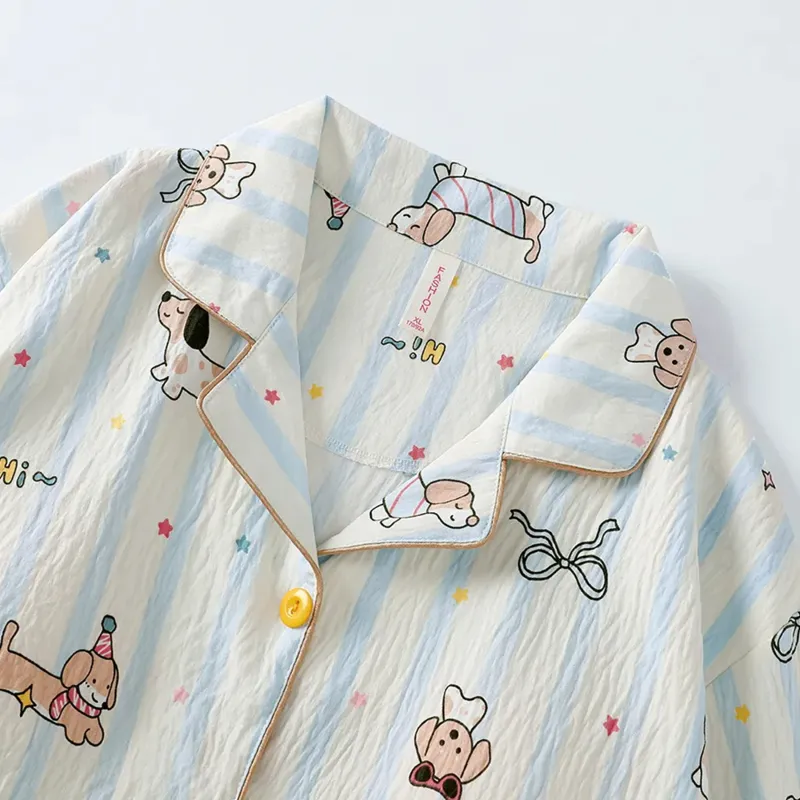 PLAN IN Pajama Gift Box Women's Blue Stripes-4