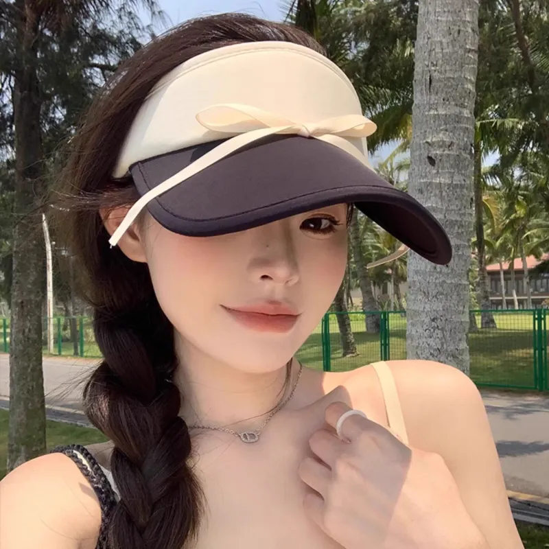 PLAN IN Polyester Sun Protection Hats Women's-4