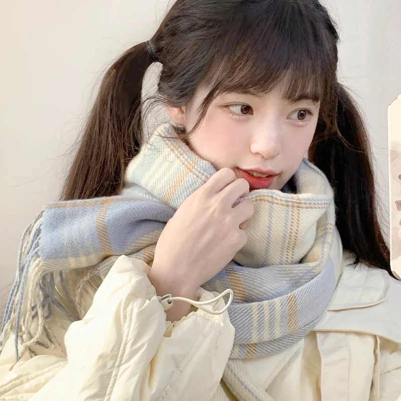 PLAN IN Knit Scarves Unisex-5