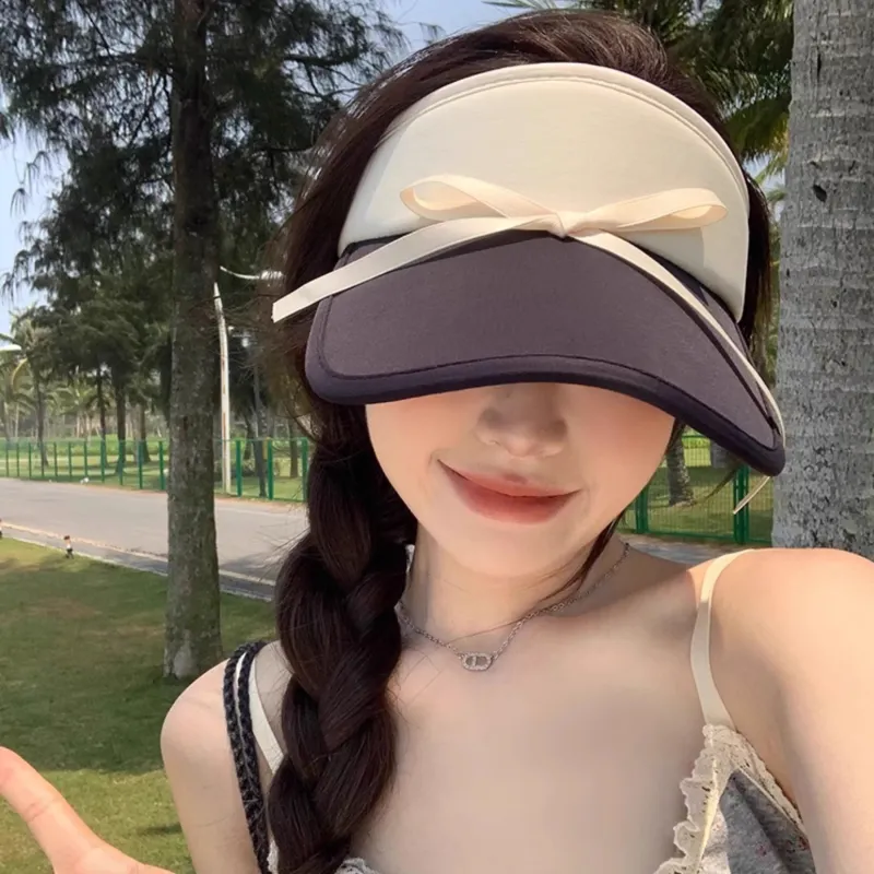 PLAN IN Polyester Sun Protection Hats Women's-3