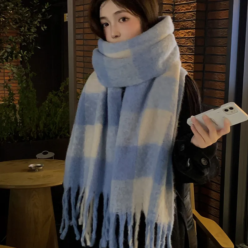 PLAN IN Knit Scarves Unisex-3