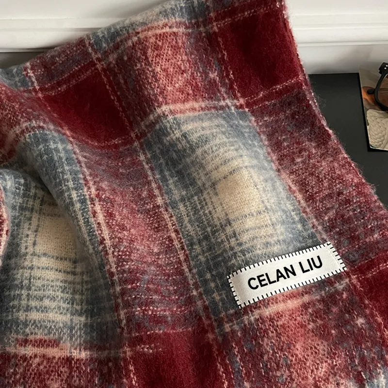 PLAN IN Polyester Knit Scarves Unisex-3