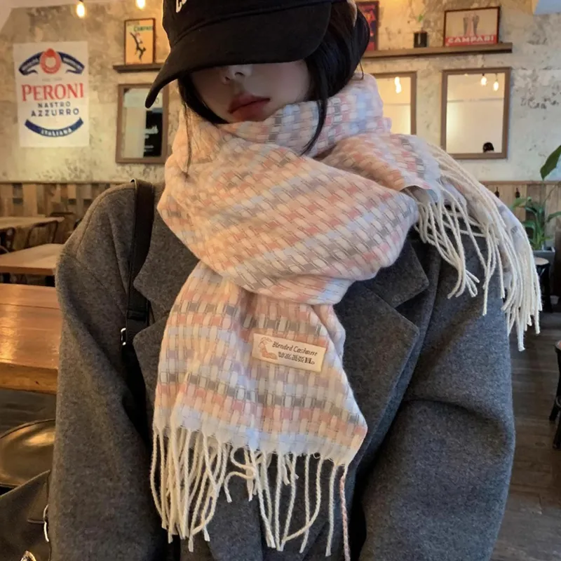 PLAN IN Knit Scarves Unisex-3
