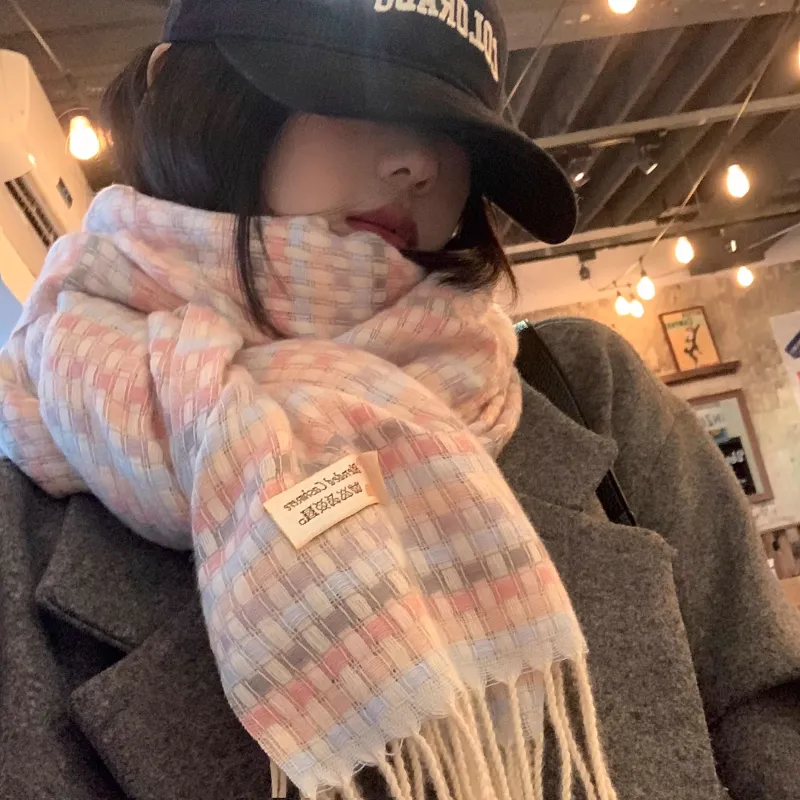 PLAN IN Knit Scarves Unisex-2