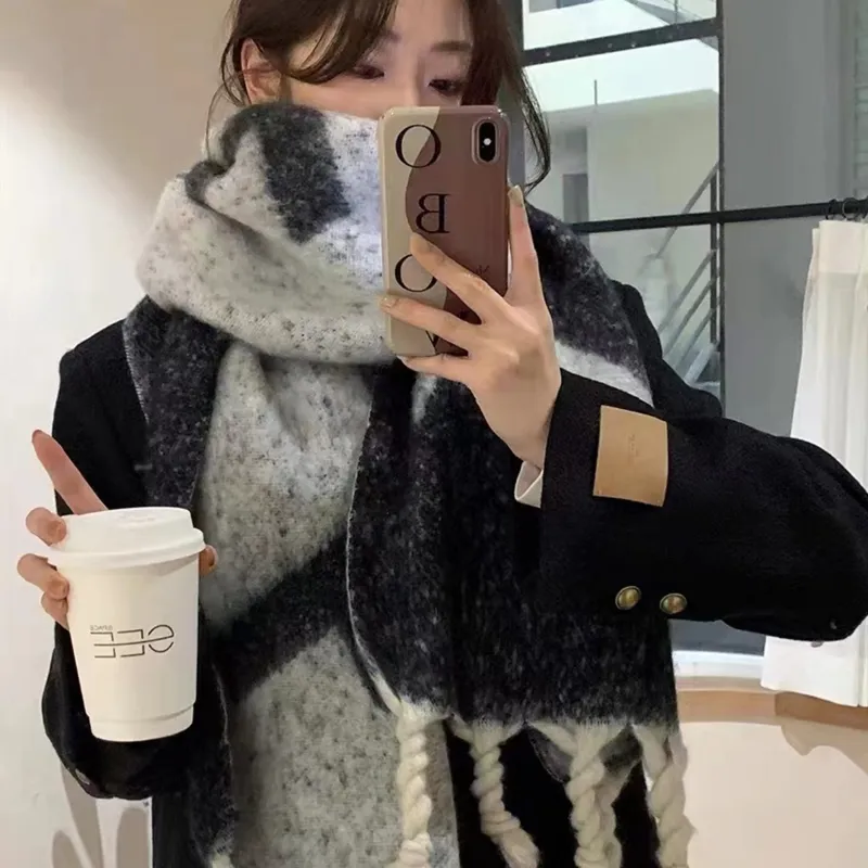 PLAN IN Polyester Knit Scarves Unisex-3