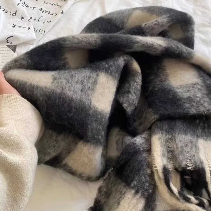 PLAN IN Cotton Polyester Knit Scarves Unisex-4