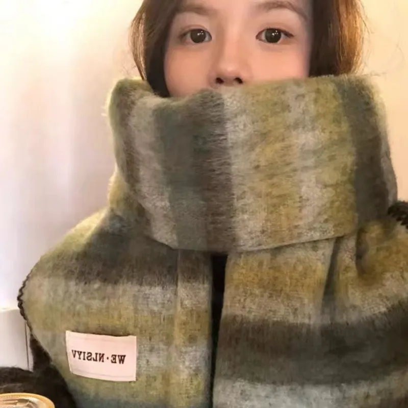 PLAN IN Knit Scarves Unisex-2
