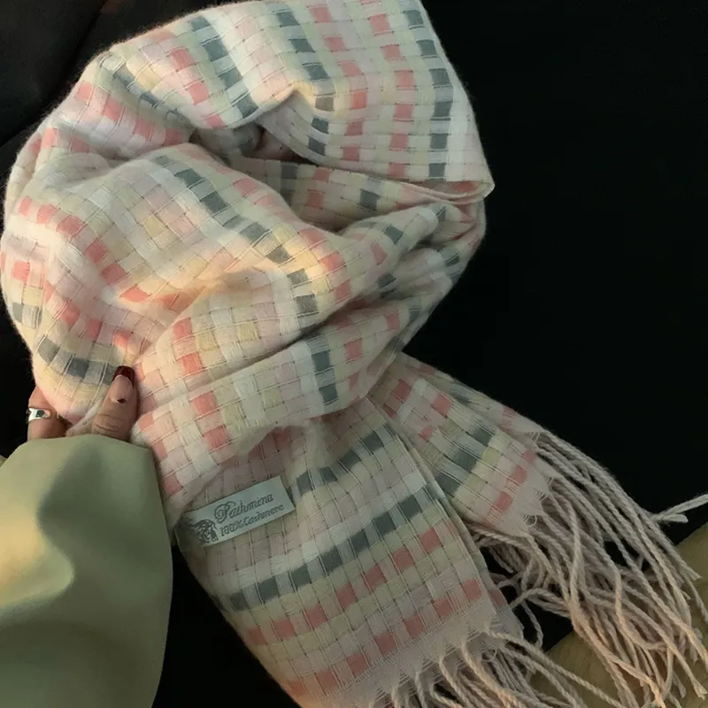 PLAN IN Knit Scarves Unisex-6
