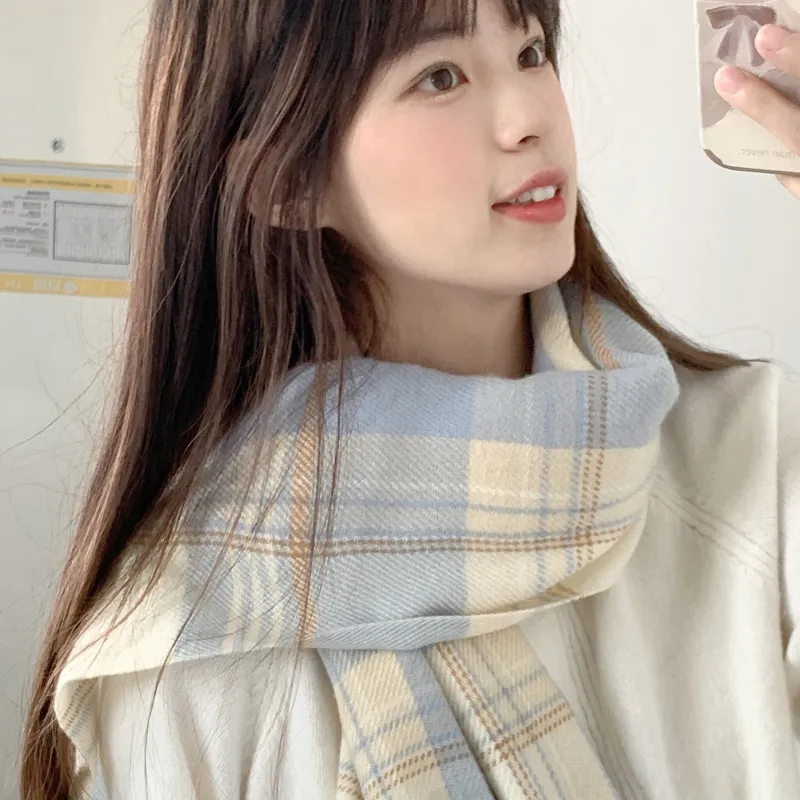 PLAN IN Knit Scarves Unisex-3