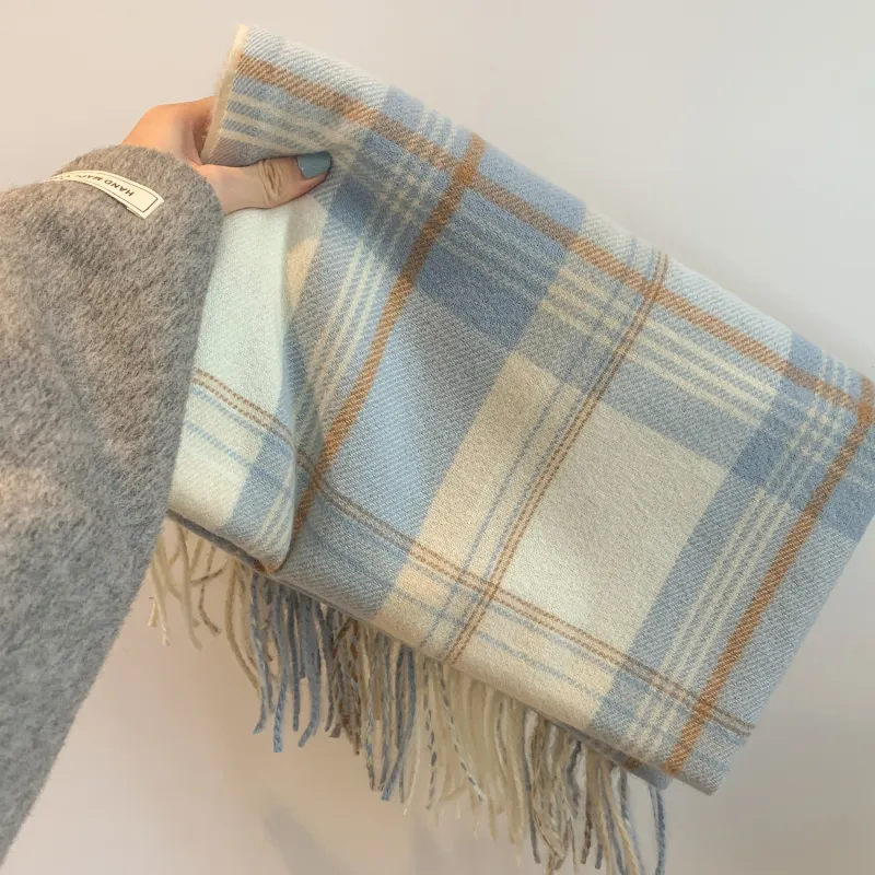 PLAN IN Knit Scarves Unisex-6